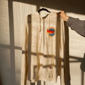 Aviator Nation// Small Circle Venice Logo Zip Hoodie// Vintage White// XXL